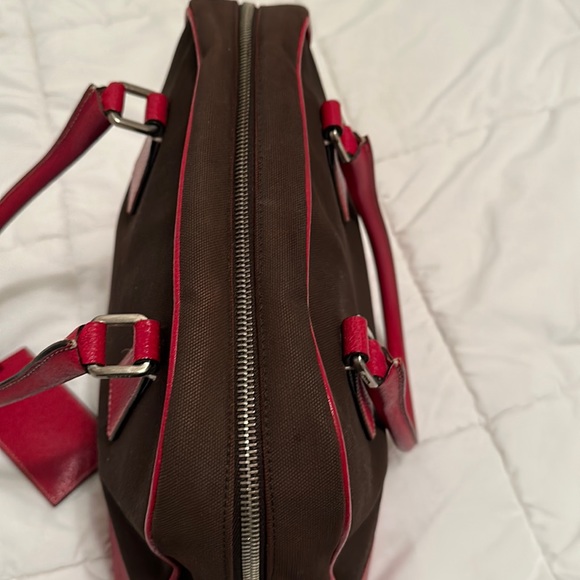 Prada Bowler Canvas and Leather Satchel - Picture 10 of 16